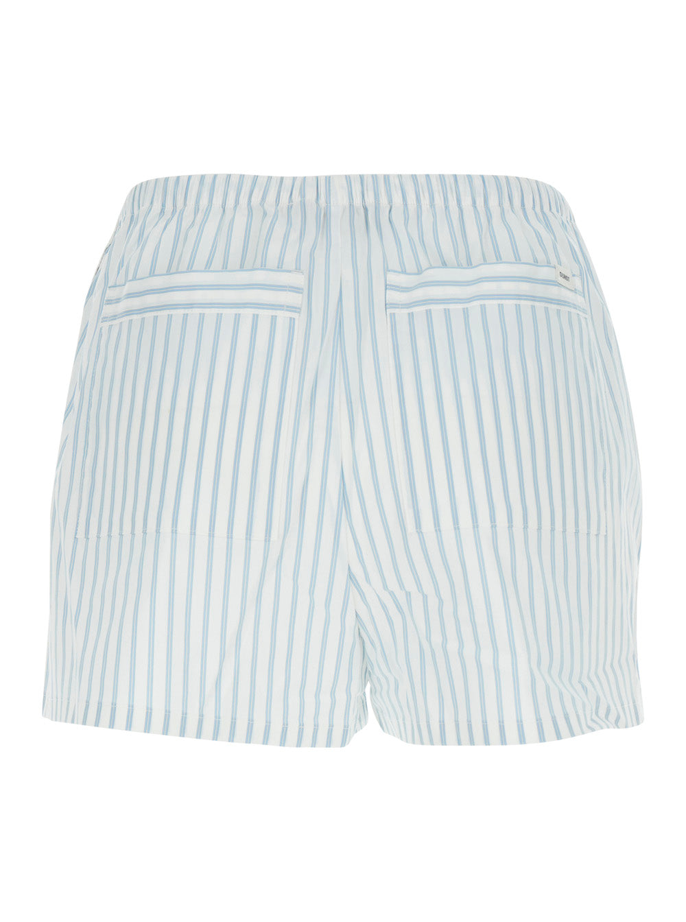 Pajama Mini Shorts Blue With White Stripes Cotton For Women Blu Nylon Polyurethane And Bermuda