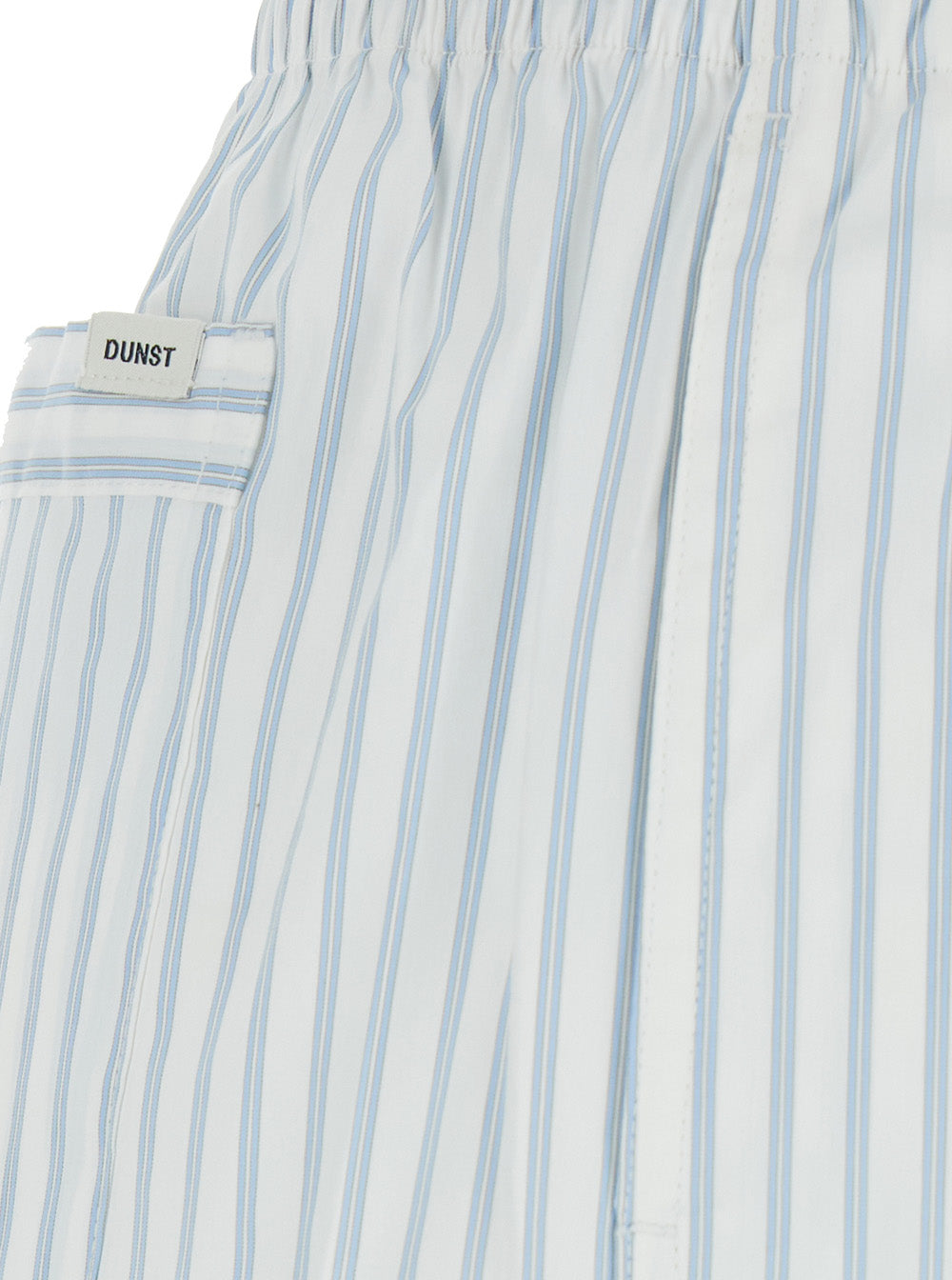 Pajama Mini Shorts Blue With White Stripes Cotton For Women Blu Nylon Polyurethane And Bermuda