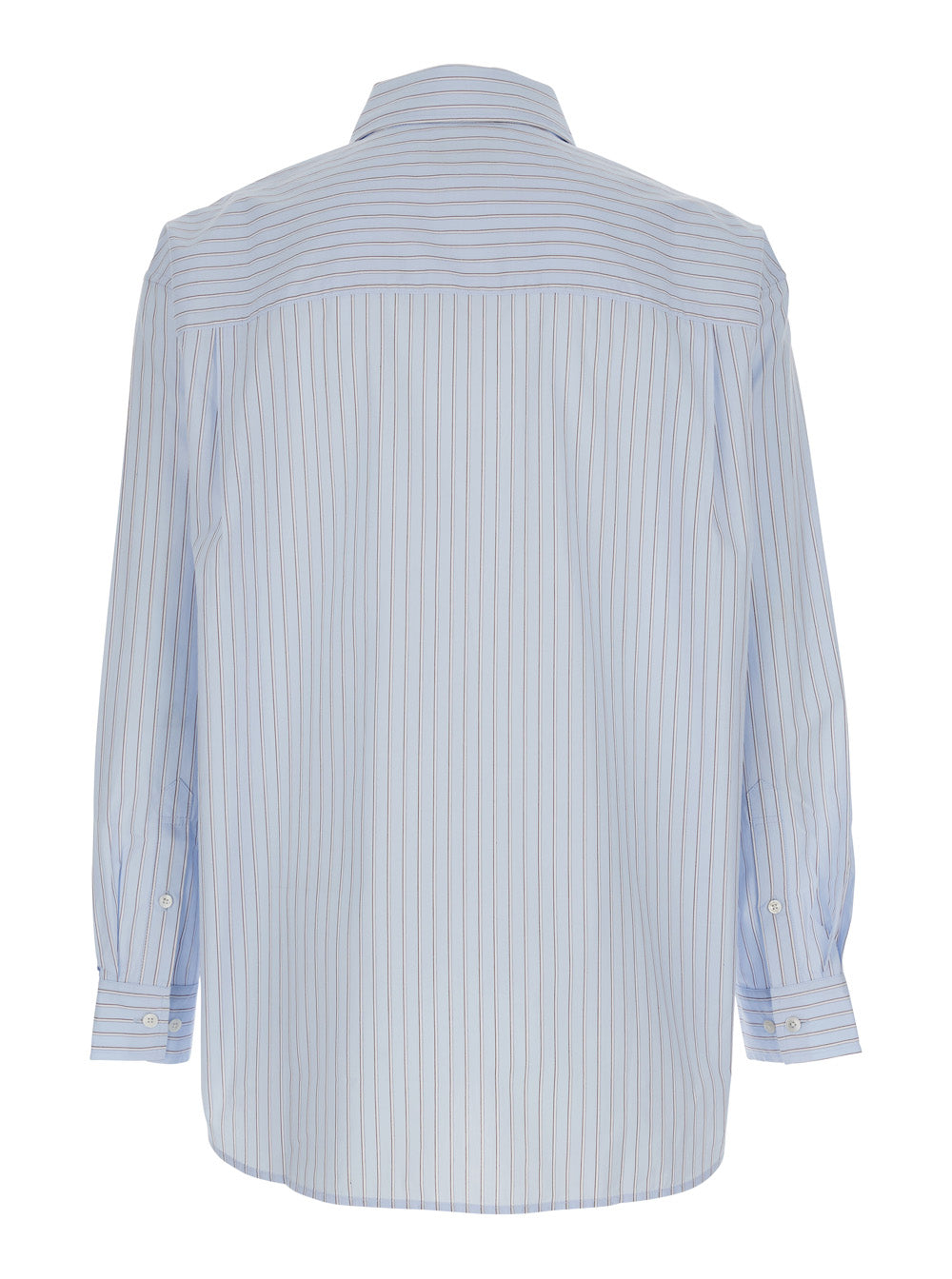 Blue Striped Cotton Shirt with Classic Collar for Men Light And Blouses