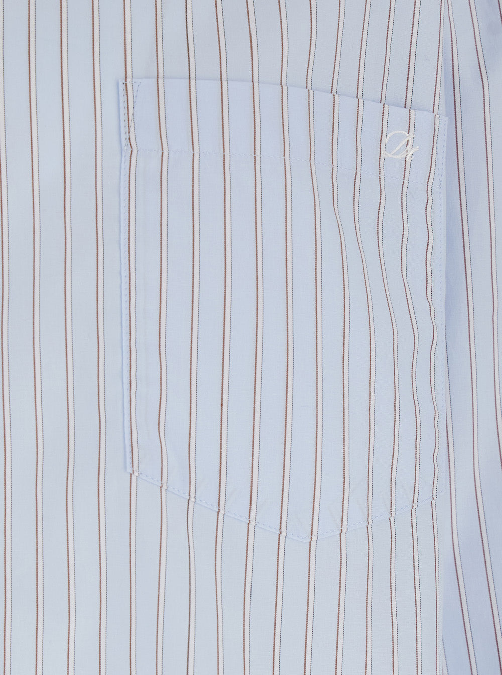Blue Striped Cotton Shirt with Classic Collar for Men Light And Blouses