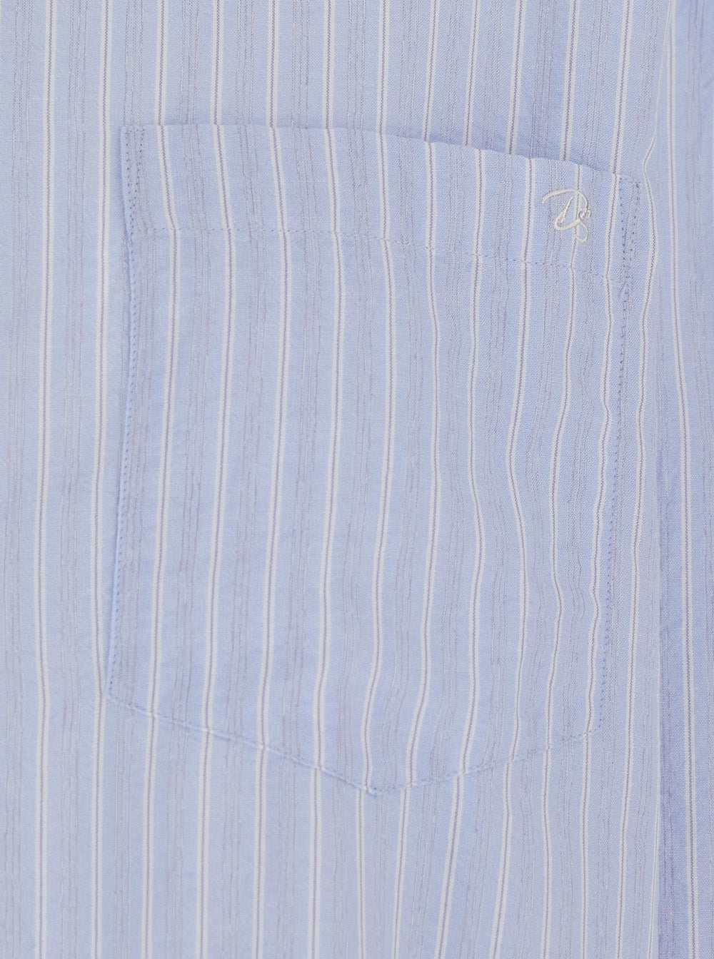 Unisex Classic Striped Bd Overshirt Blue - Oversized Shirt With Collar And Long Sleeves Cotton Nylon Blend Blu Blouses