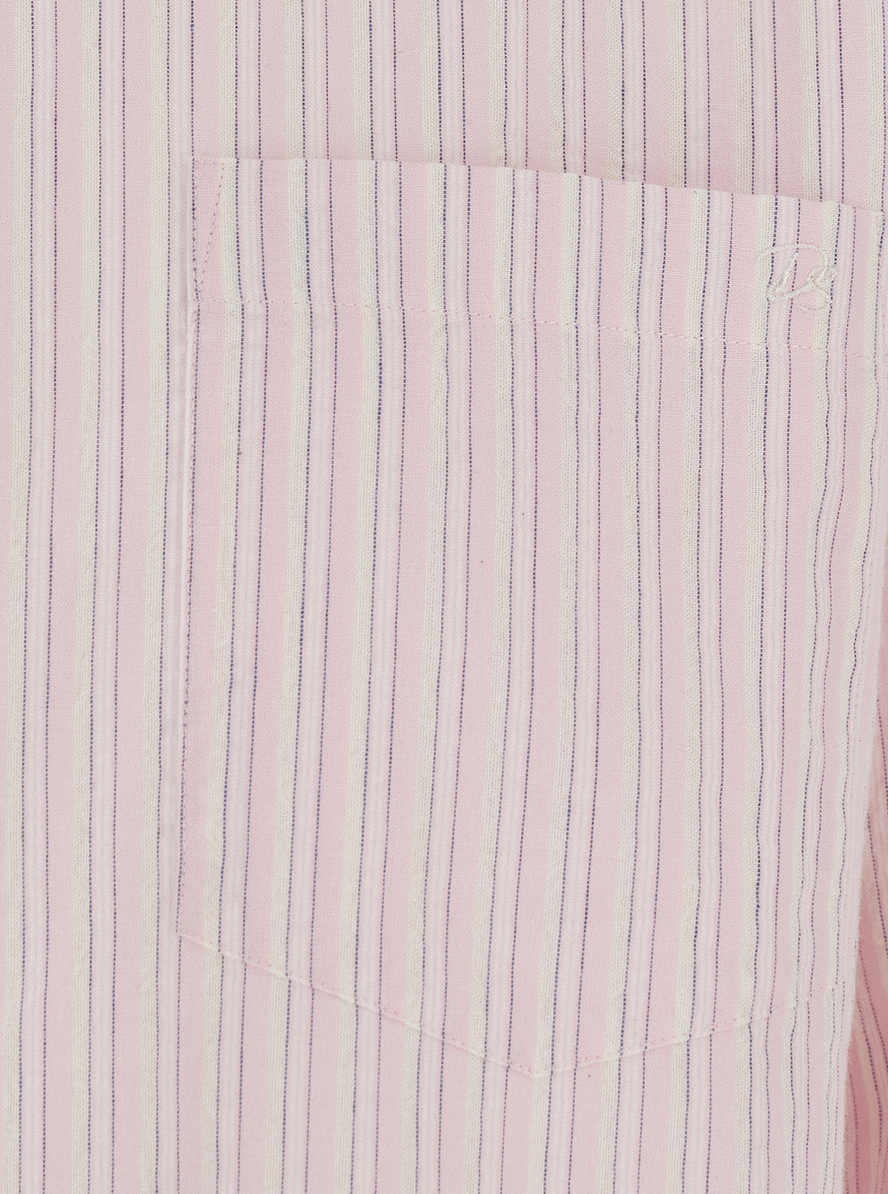 Unisex Classic Striped Bd Overshirt - Pink Long Sleeve Shirt With Stripes Cotton Polyester And Blouses