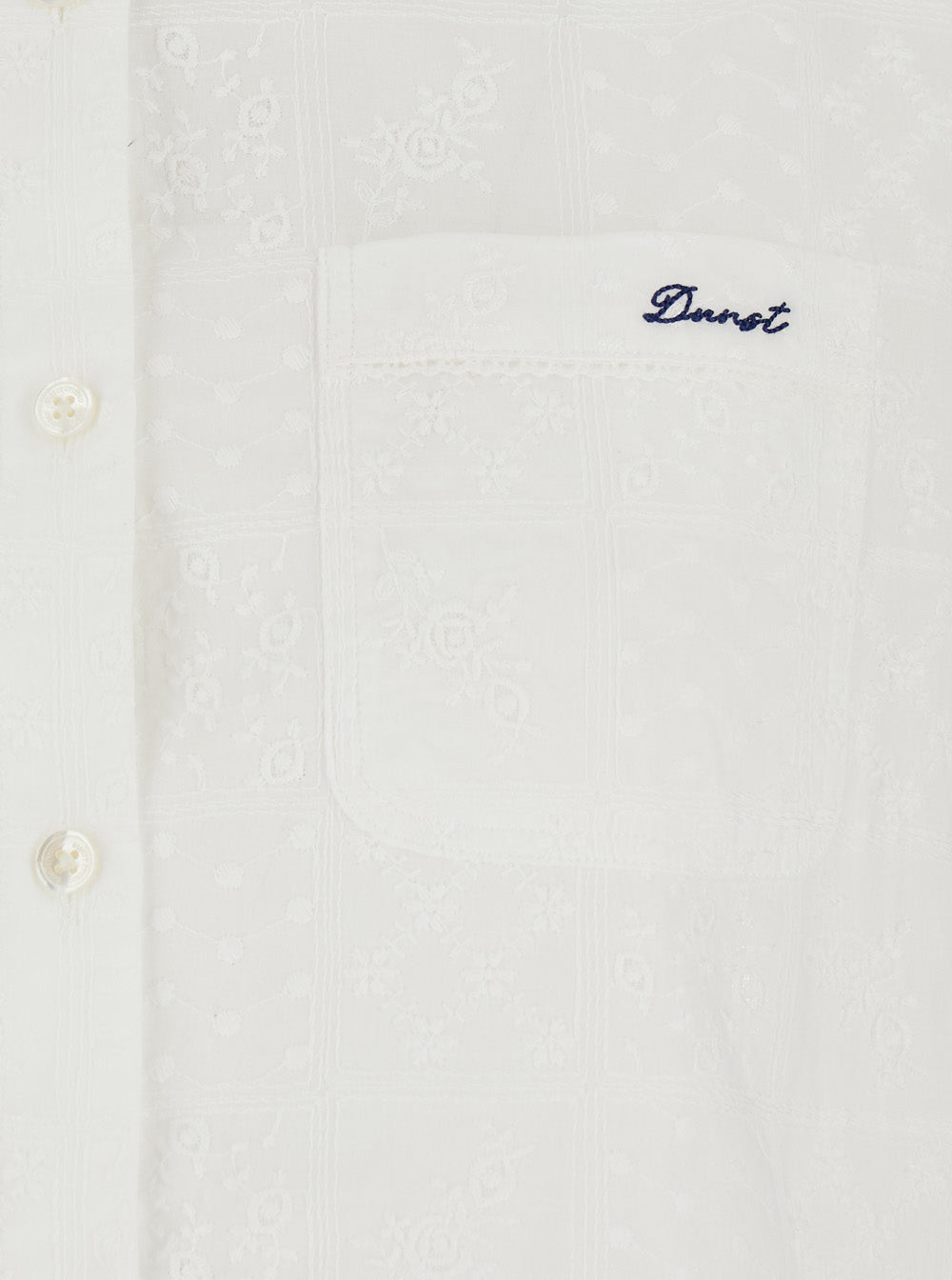Shirt Laced Organic Crafted White With Cotton Lace Details For Women And Blouses