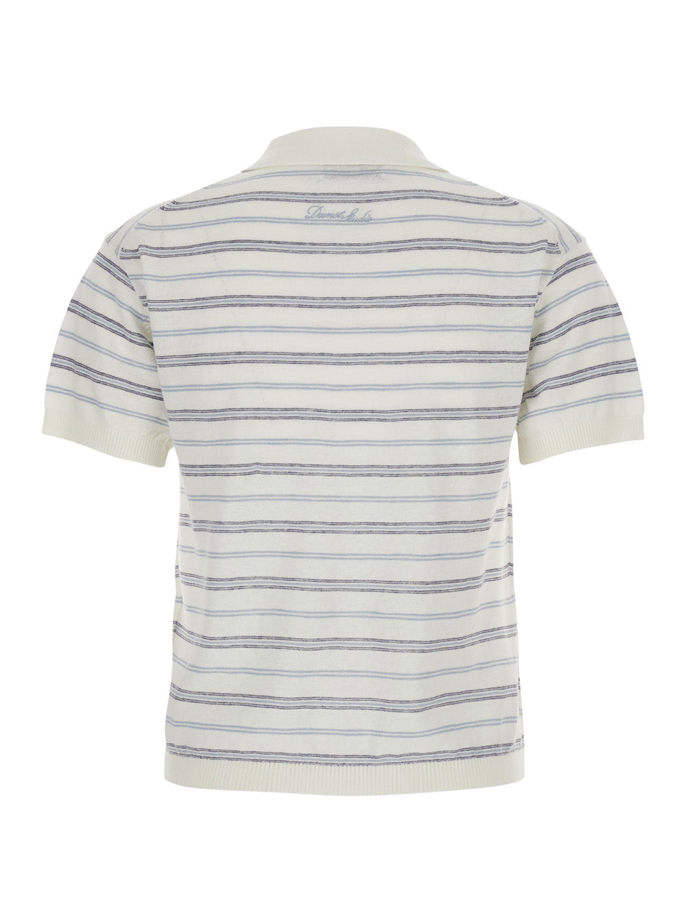 Polo Unisex Linen Striped Blue With And Cotton Stripes For Men Blu Tshirts Shirts