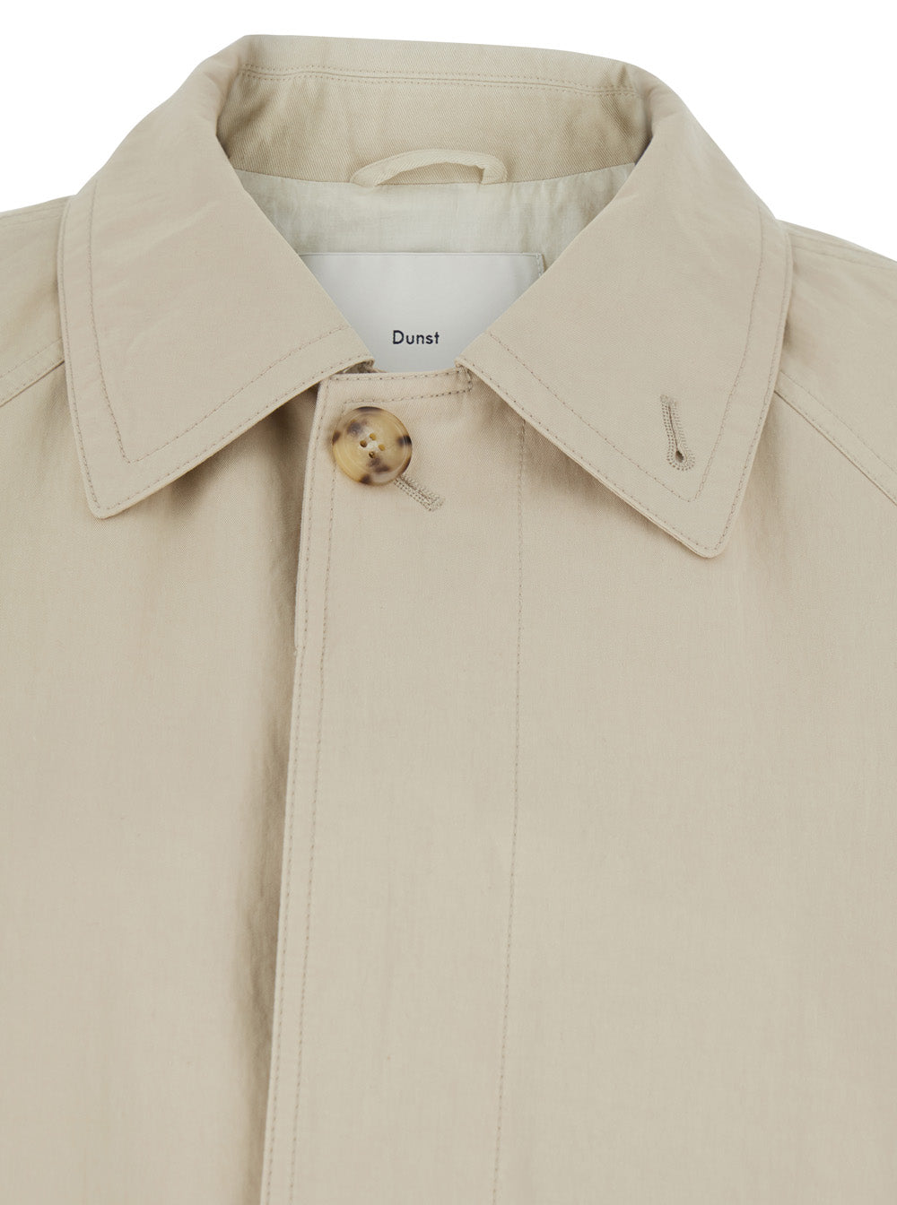 Beige Trench with Classic Collar and Button Closure in Blend Cotton Woman Nylon Outerwear