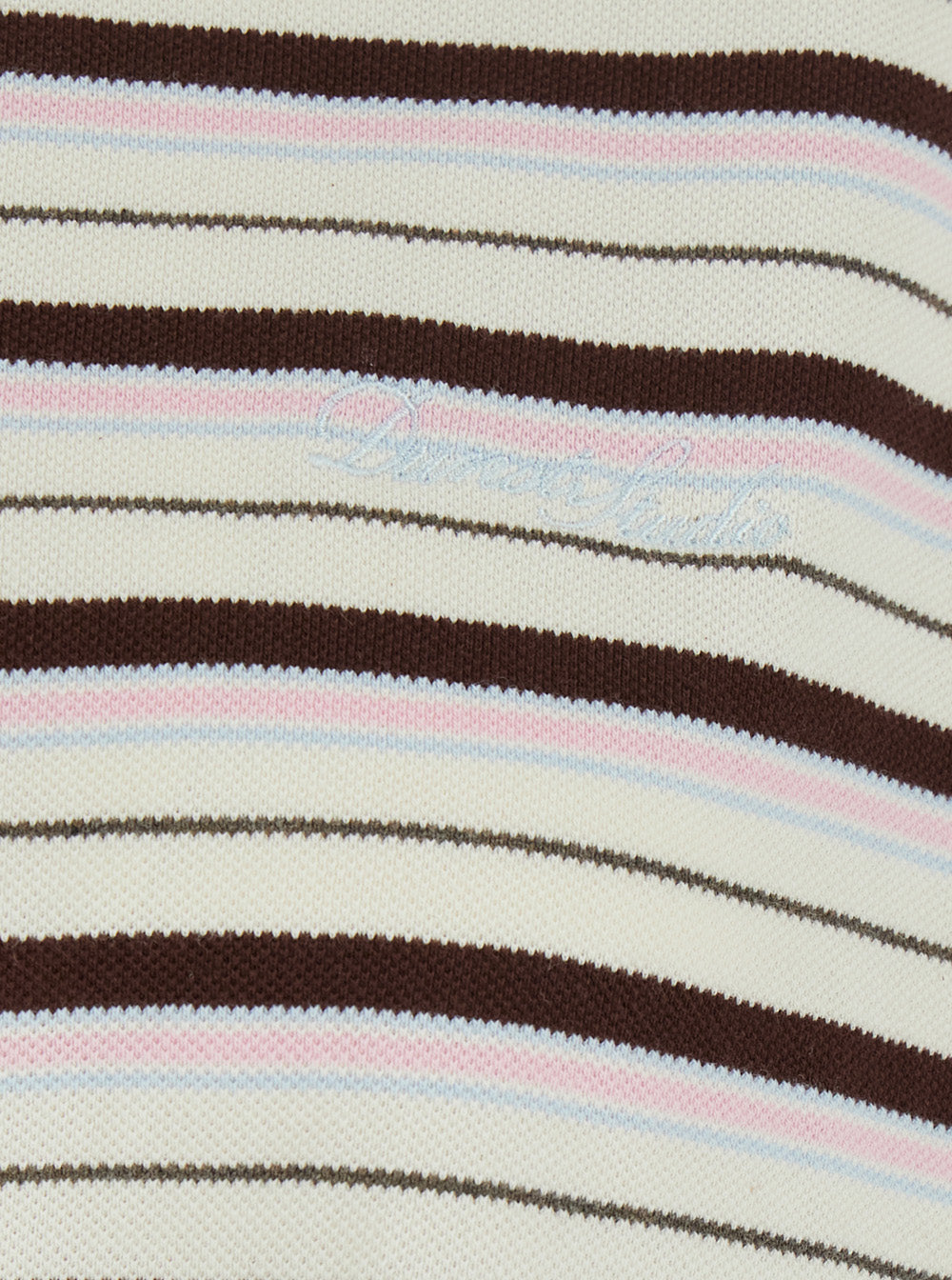Multicolor Polo Shirt With Embroidered Logo Lettering On The Front And All-Over Stripes Cotton For Women Tshirts