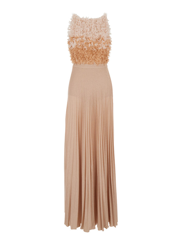 Long Dress Beige Viscose Blend