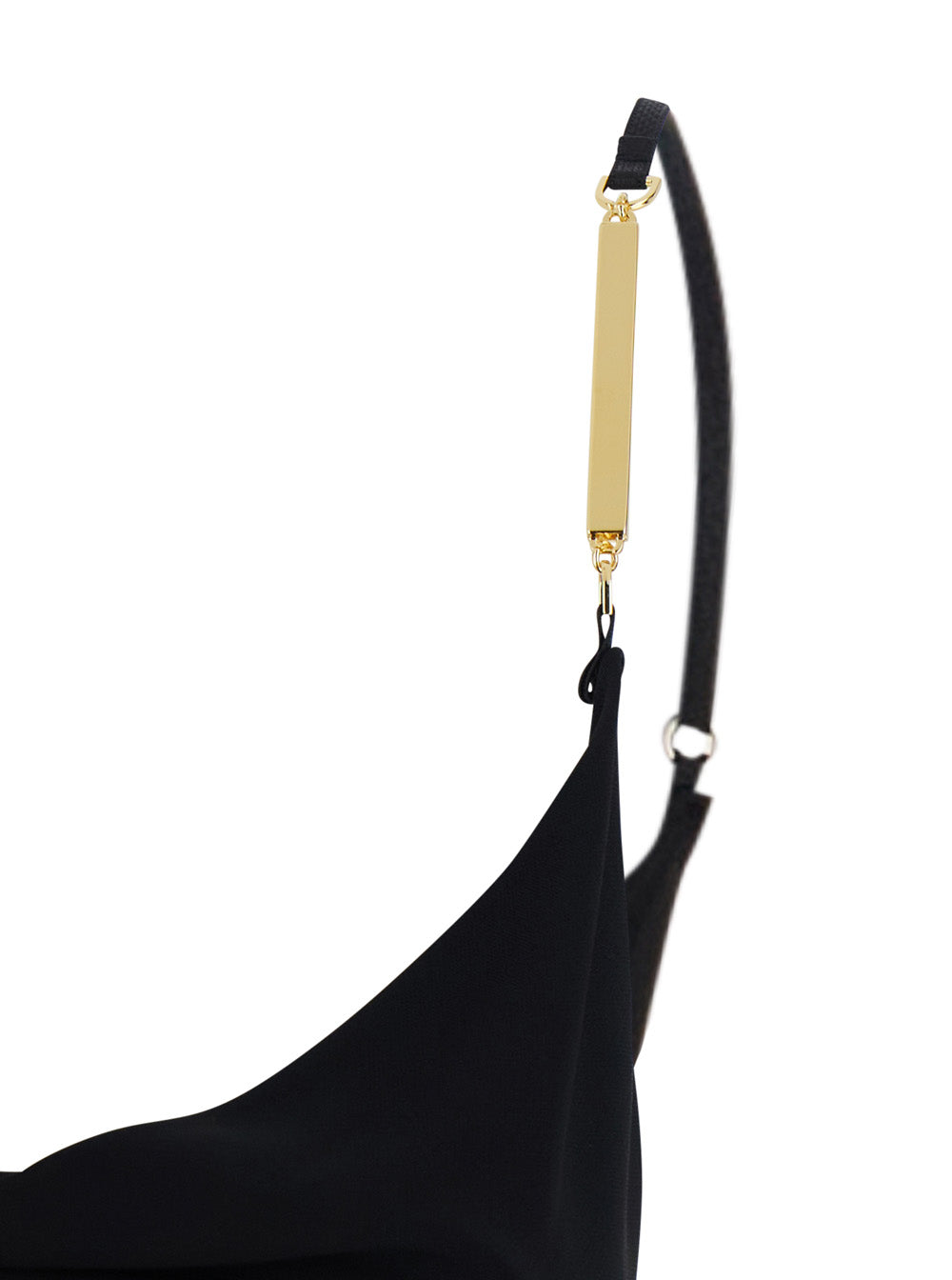 Long Dress - Black With V-Neck And Pleated Details Viscose Women Elastane