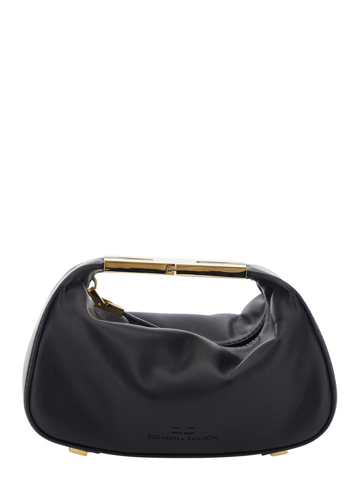 MINI BAG - Black with Elegant Leather Details for Women Polyester Polyurethane