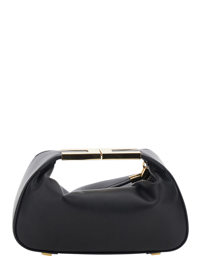 MINI BAG - Black with Elegant Leather Details for Women Polyester Polyurethane