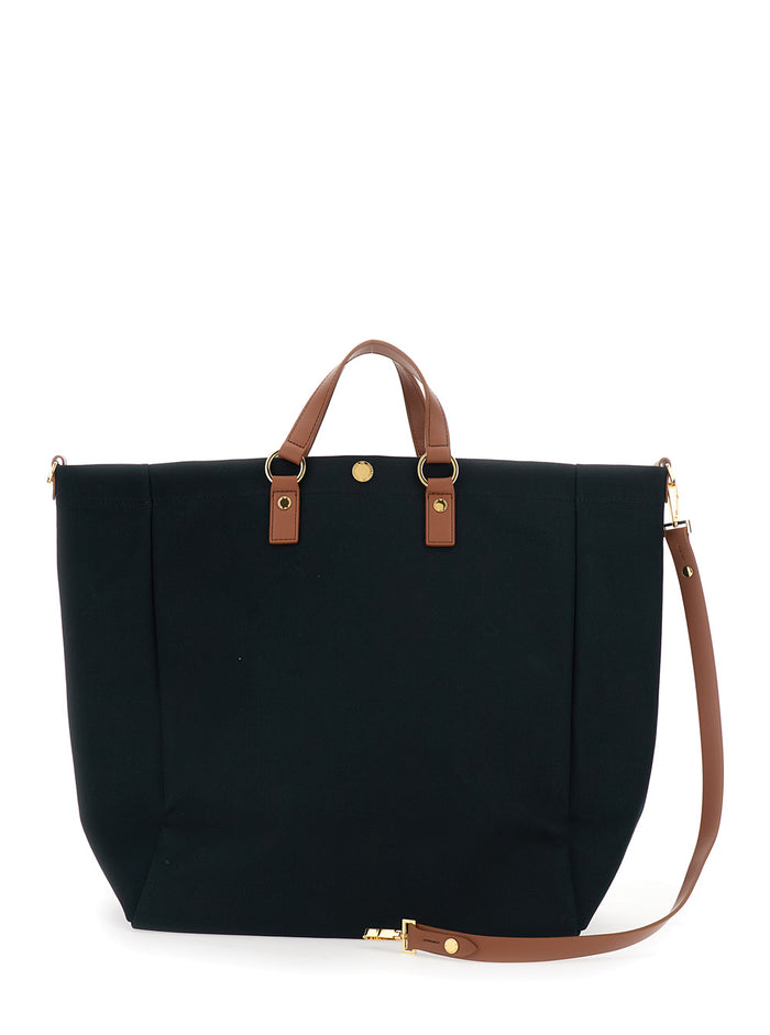 SHOPPER Black Tote bag with Leather Handles. In Leather. Women