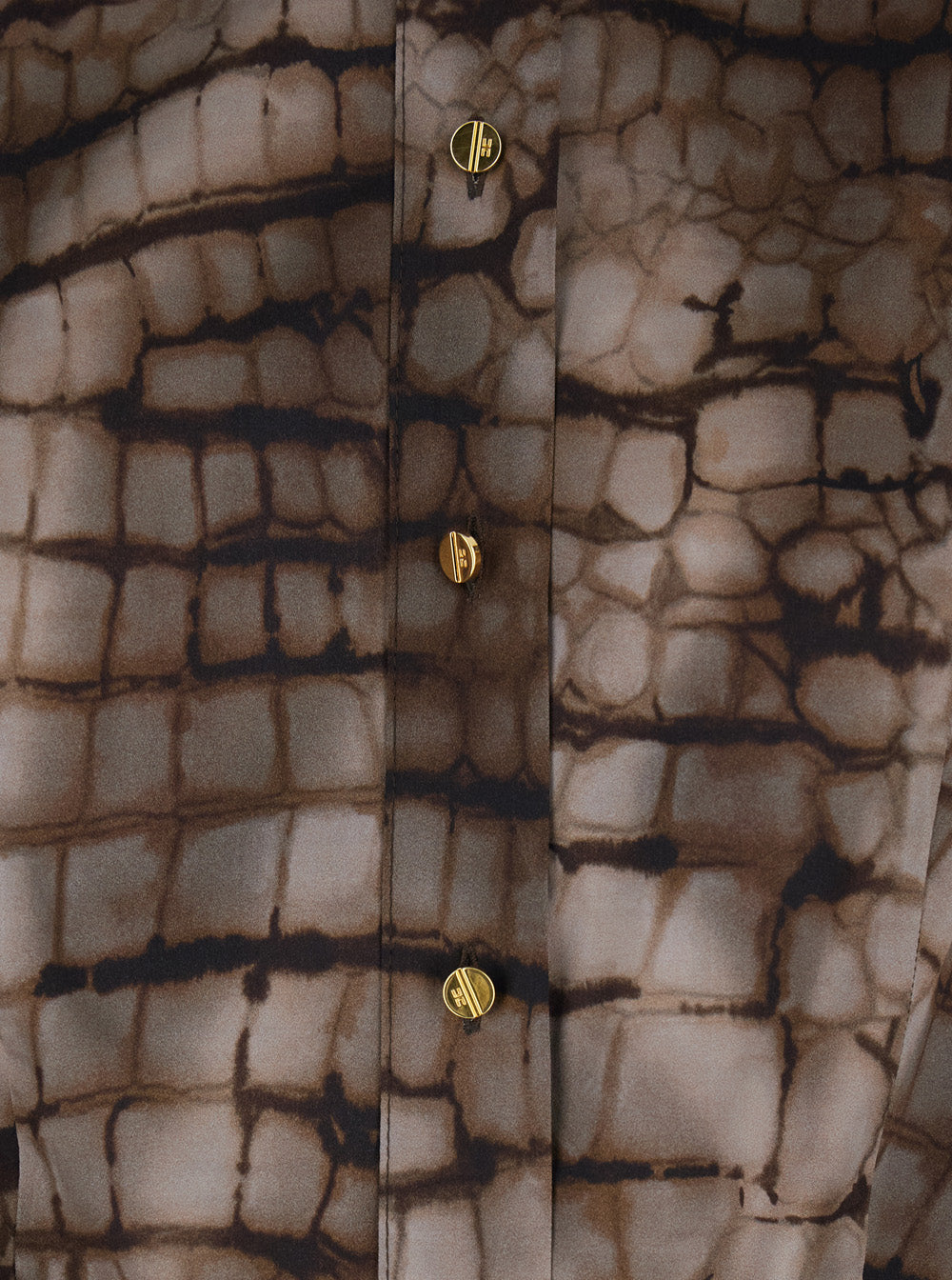 Shirt CA13161E2644 Brown with Classic Collar and All-Over Print in Stretch Viscose for Women Elastane Blouses