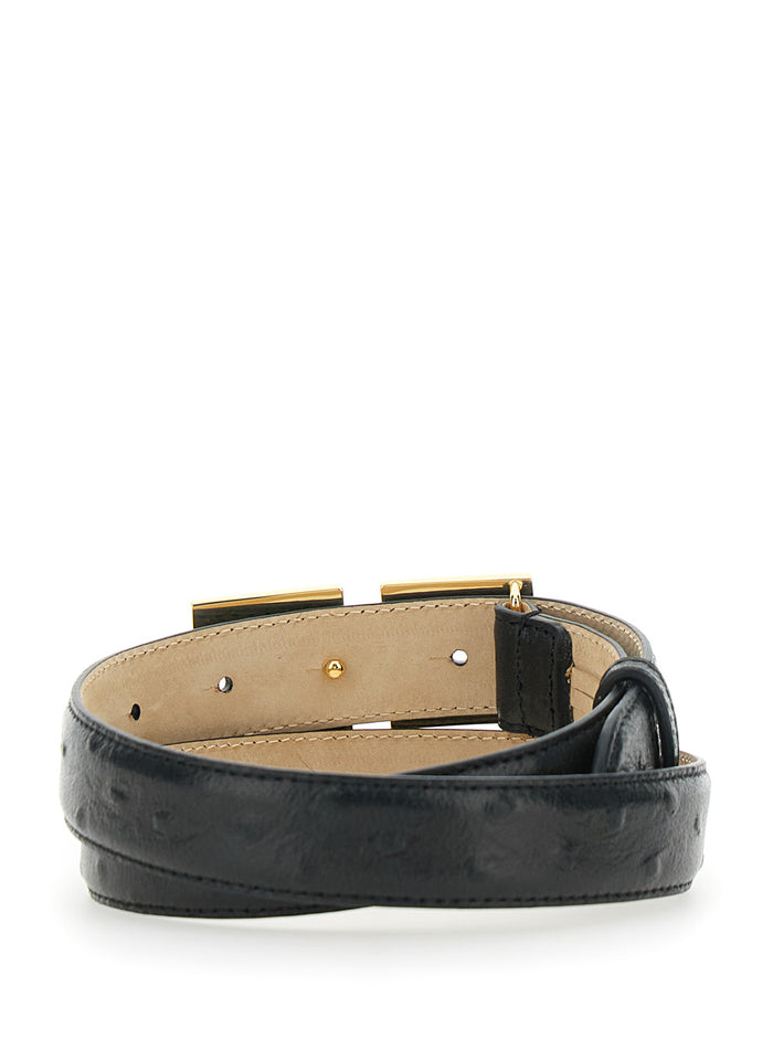 Black Belt Ct25s62e2110 With Leather Logo Detail