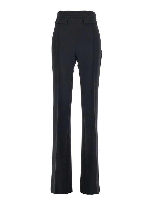 Pants High-Waisted Black Polyester Trousers