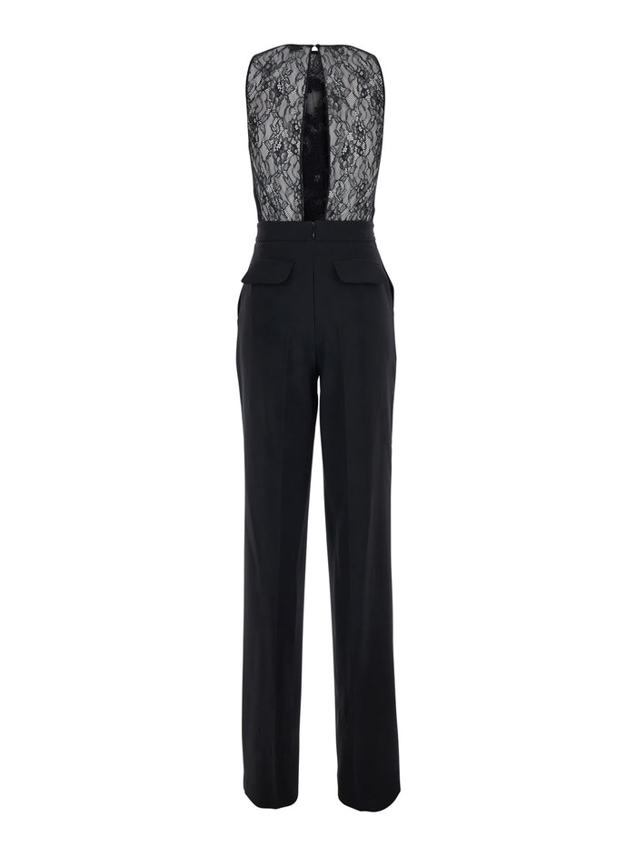Dress Embroidered Jumpsuit With Embroidery In Black Women Polyester Elastane Jumpsuits