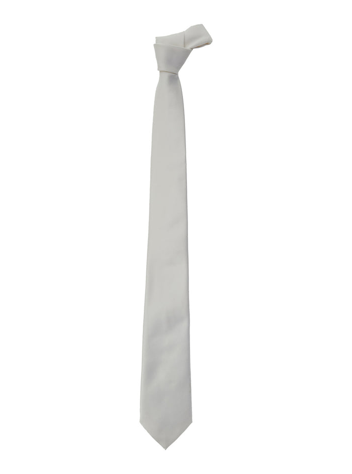 White Silk Tie with Rear Closure Man Papillon And Ties