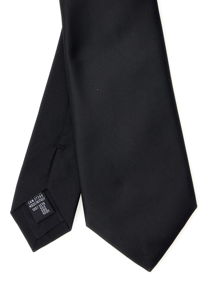 Black Silk Tie With Back Closure For Men Papillon And Ties