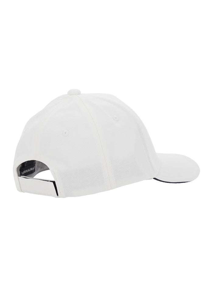 White Cotton Logo Baseball Cap for Men Hats And Gloves