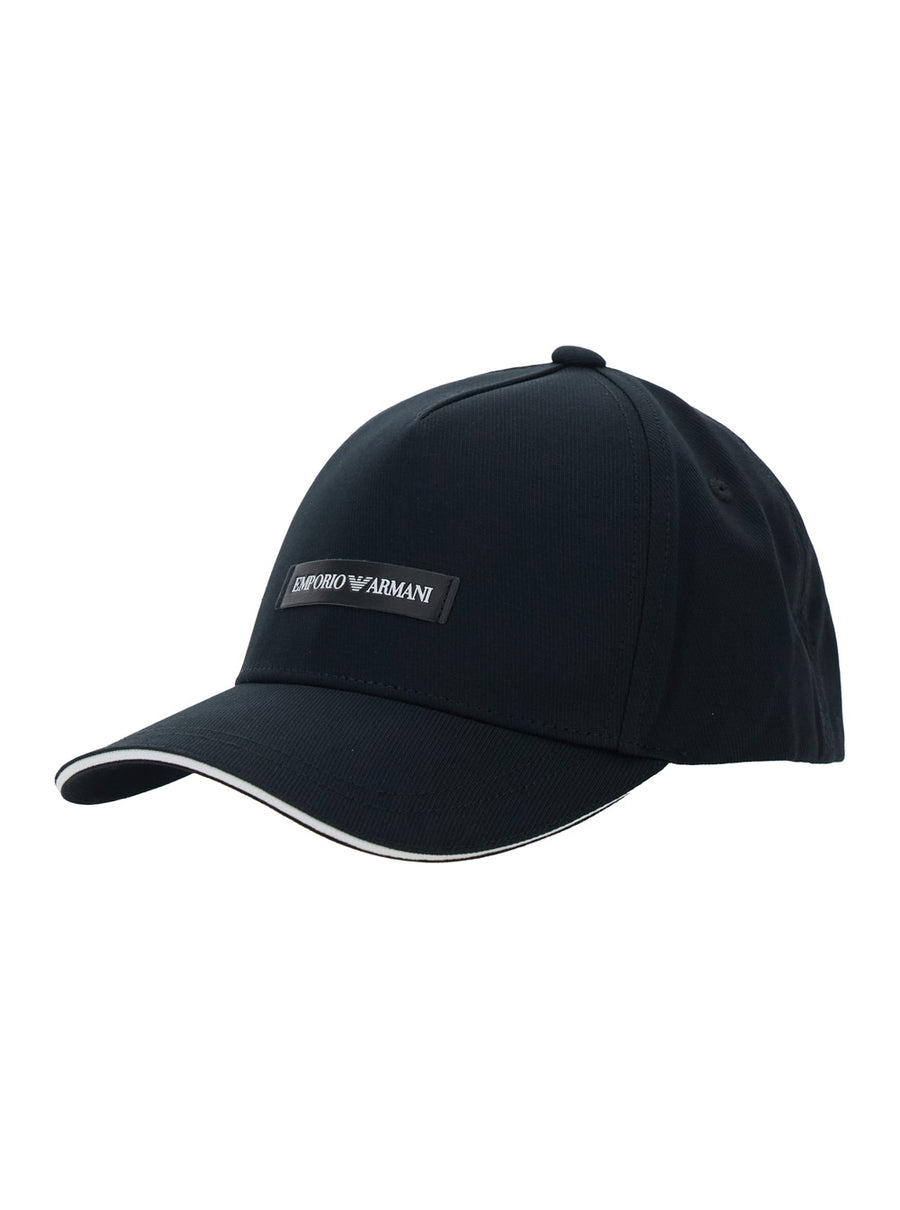 Baseball Cap Logo Patch Black Cotton Hat