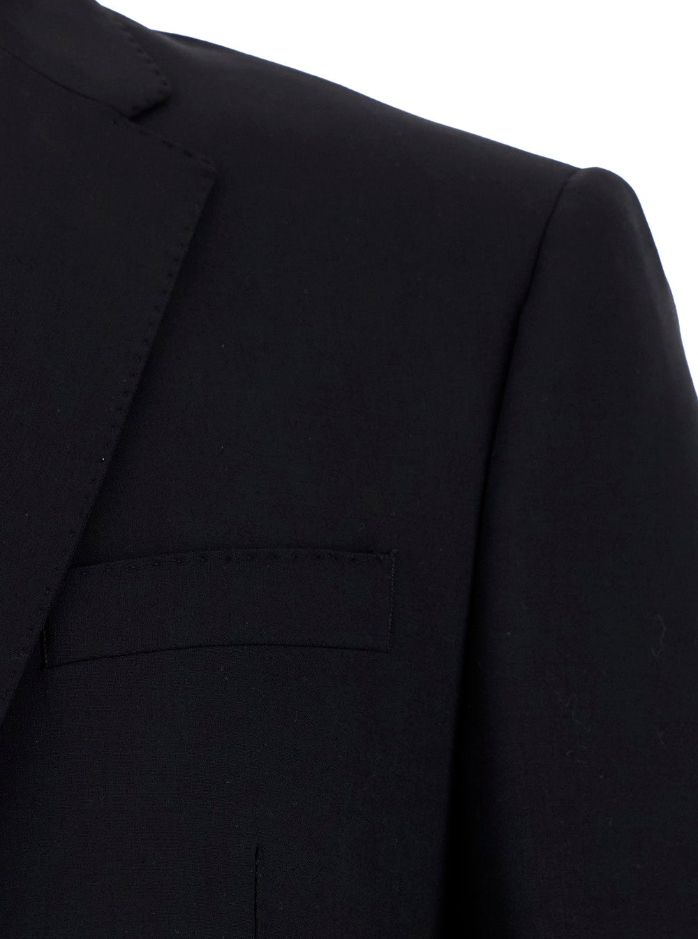 Single-breasted Suit with Notched Revers in Black Wool for Men Virgin Suits