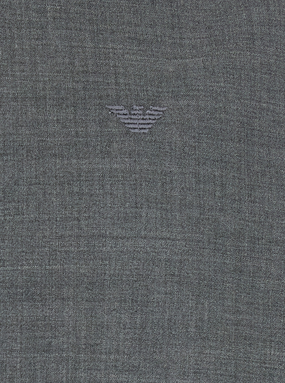 Grey Shirt With Classic Collar And Logo Embroidery On The Front In Wool For Men Virgin Elastane Blouses