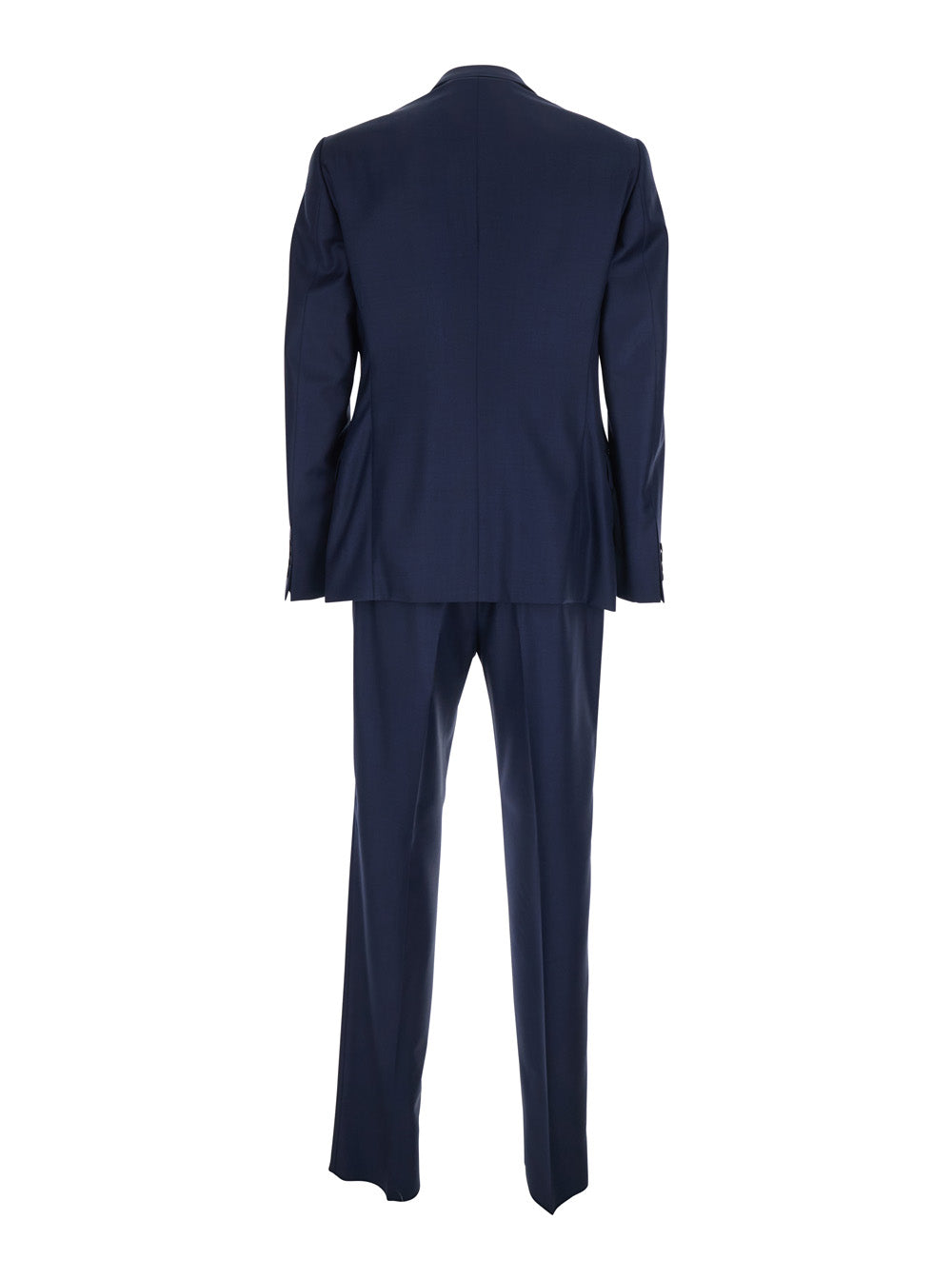 Blue Single-breasted Suit with Notched Revers in Wool for Men Blu Suits