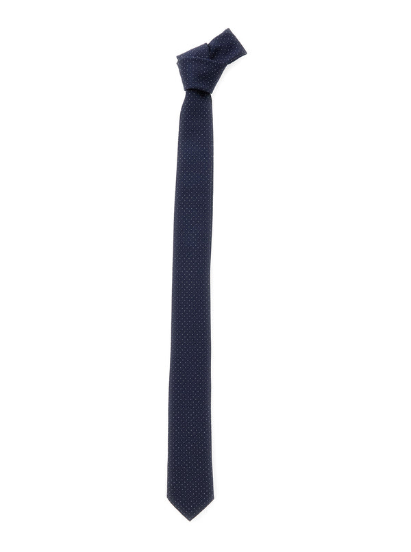 Silk Tie Micro Polka Dot Blue Ties & Bow