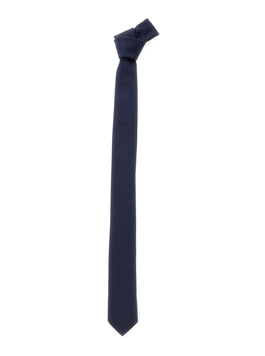 Silk Tie Micro Polka Dot Blue Ties & Bow