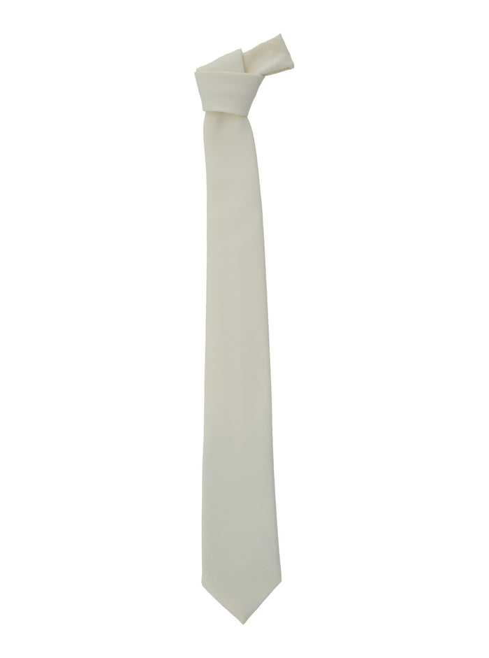 White Tie with Back Closure in Stretch Wool for Men Virgin Elastane Papillon And Ties