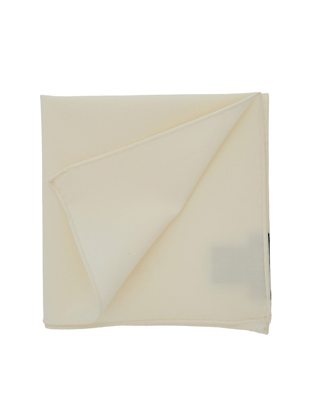 White Cream Virgin Wool Pocket Square with Internal Logo Patch for Men Elastane Papillon And Ties