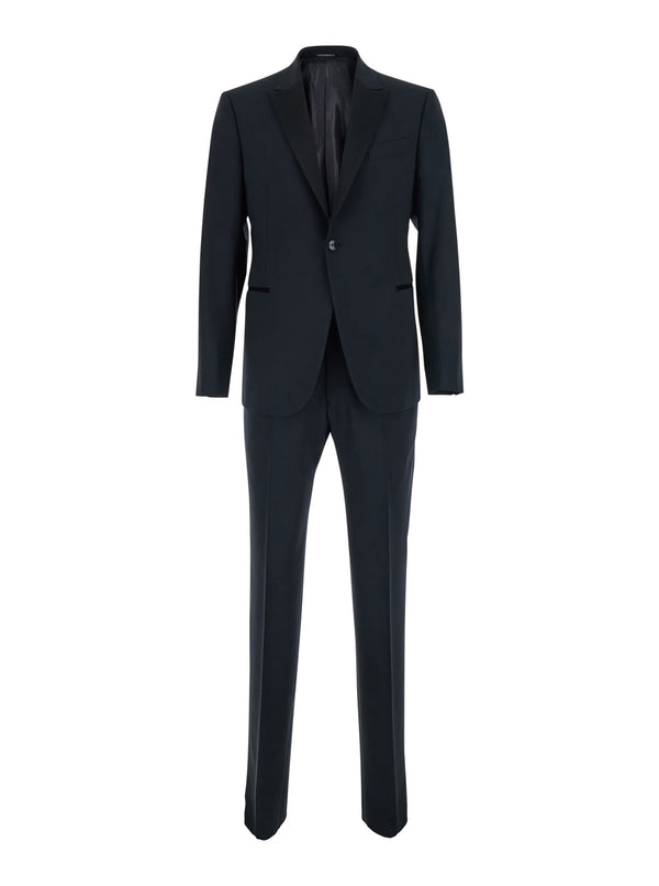 Suit Single-Breasted Blue Wool Virgin Suits