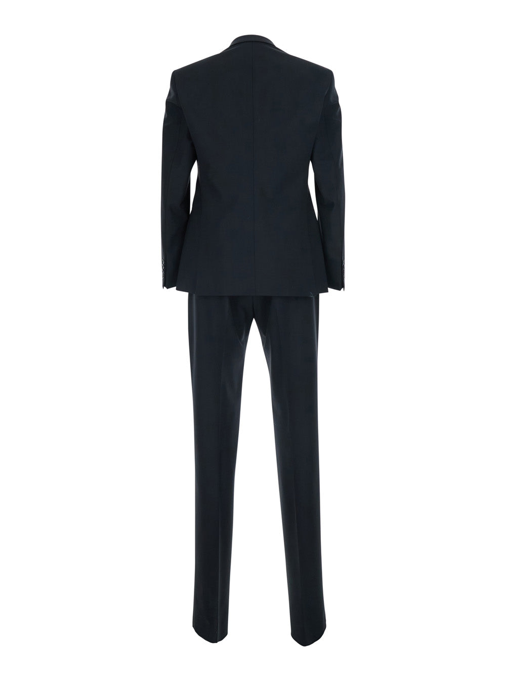 Slim Fit Peak Revers Smoking Jacket With Black Satin + Pants Belt Blue Elegant Suit Details - Wool Men Blu Virgin Suits