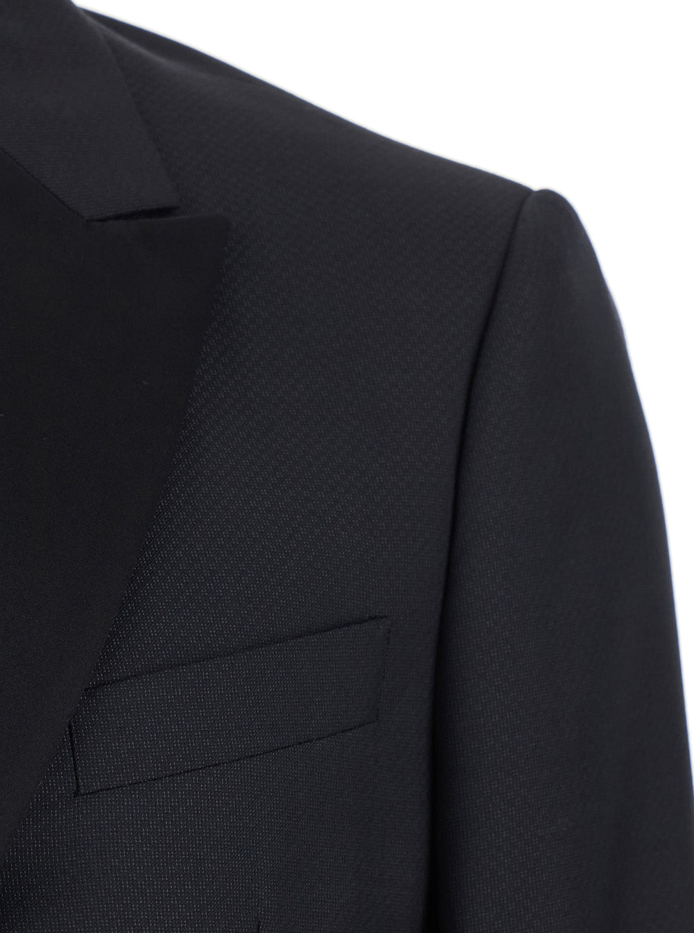 Single-breasted Suit with Peak Revers and Black Satin Details for Men Suits