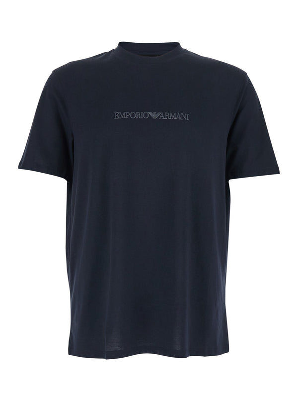 T-Shirt Crew Neck Blue Cotton T-shirts
