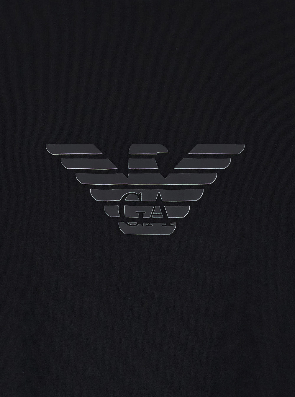 Black Crew Neck T-Shirt with Front Logo in Mens Cotton Tshirts And Polo Shirts
