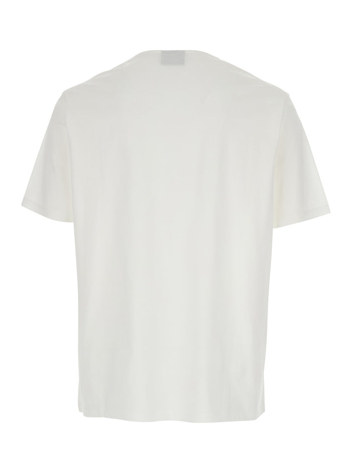White T-Shirt with Logo Embroidery on the Front for Men Cotton Tshirts And Polo Shirts