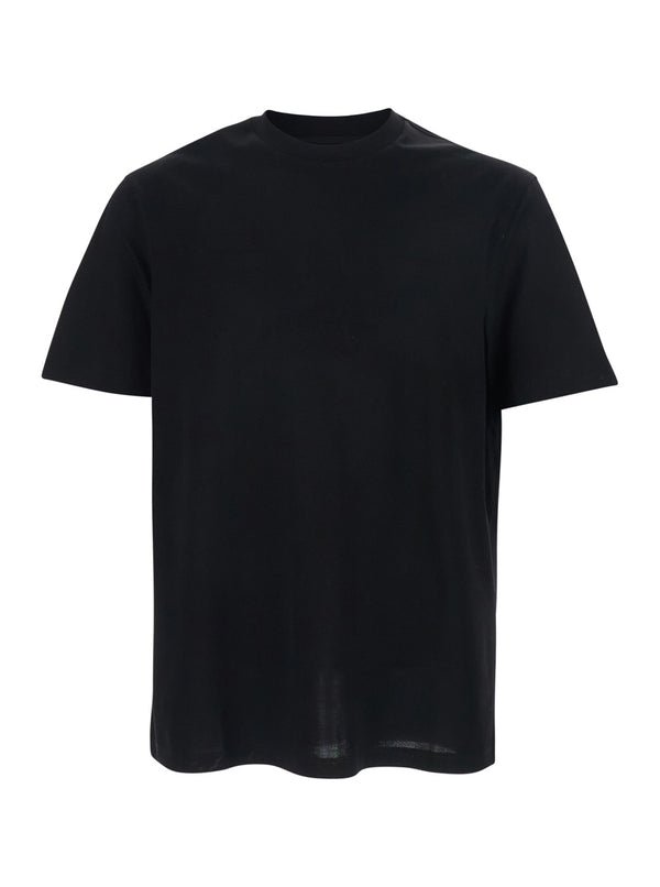 T-Shirt Elasticised Crew Neck Black Cotton T-shirts