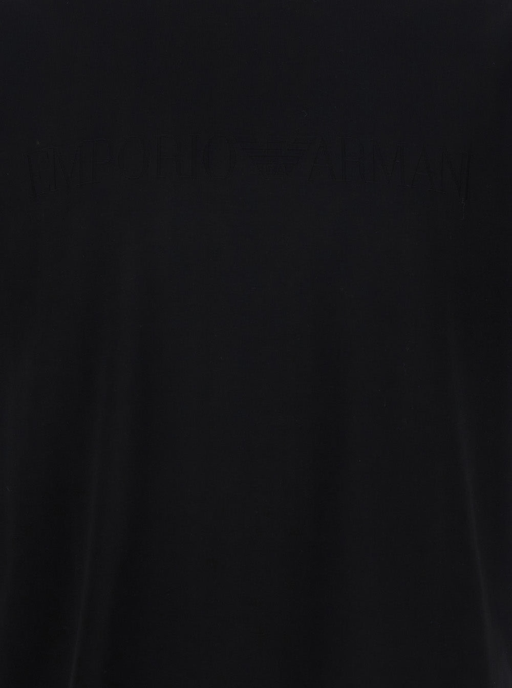 Black T-Shirt with Elasticized Crew Neck and Tone-on-Tone Jacquard Logo for Men Cotton Tshirts Polo Shirts