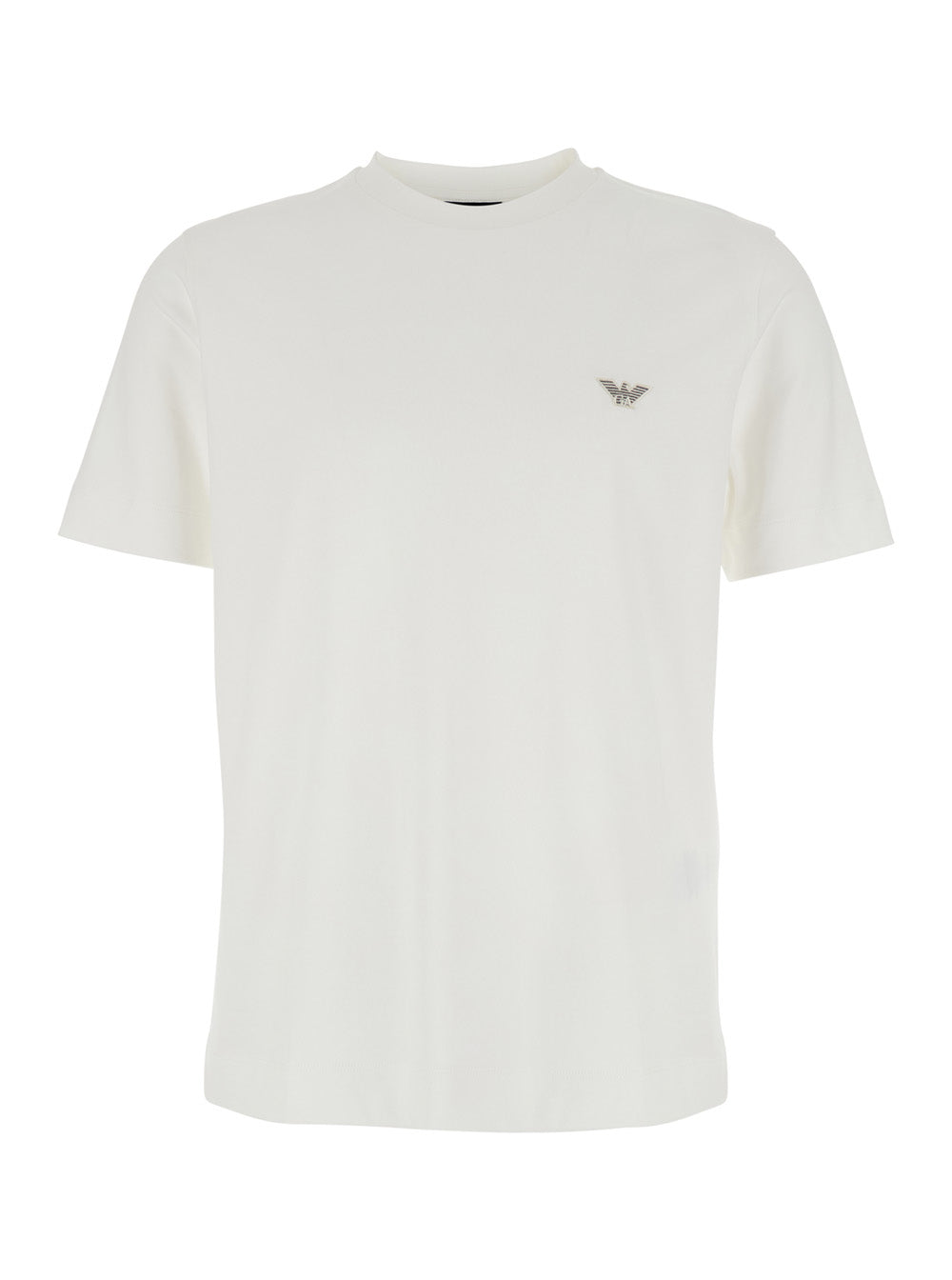 White T-Shirt with Logo Embroidery on the Front for Men Cotton Tshirts And Polo Shirts