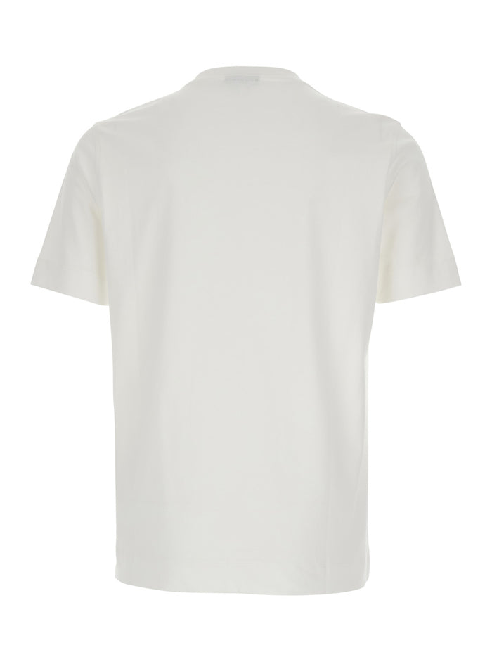 White T-Shirt with Logo Embroidery on the Front for Men Cotton Tshirts And Polo Shirts