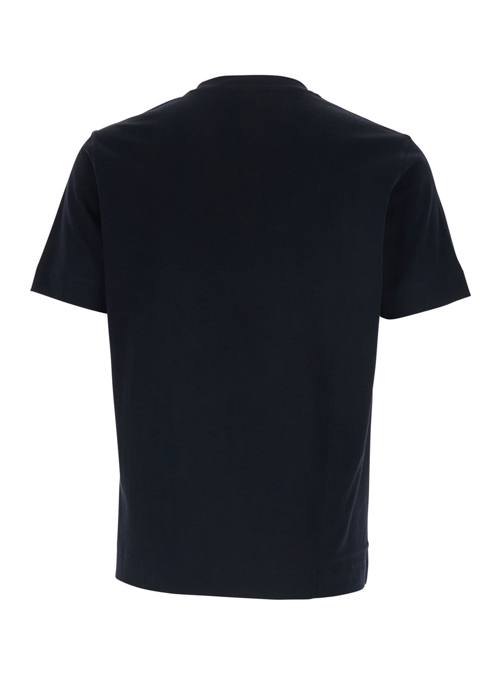 Blue T-Shirt with Logo Embroidery on the Front for Men Blu Cotton Tshirts And Polo Shirts