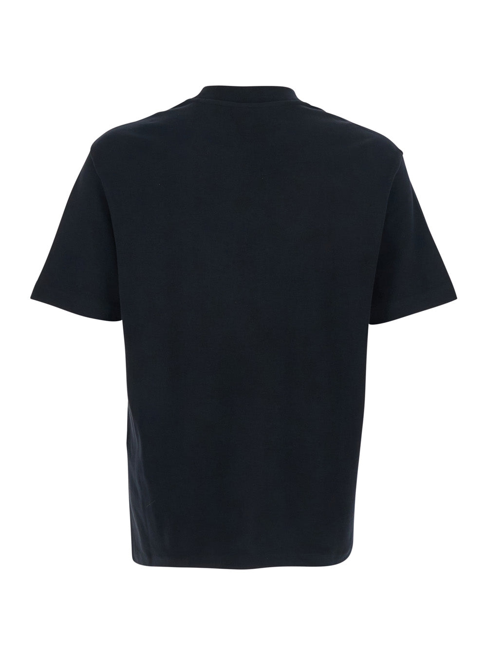 Black T-Shirt with Embroidered Lettering Logo on the Front for Men Cotton Tshirts And Polo Shirts