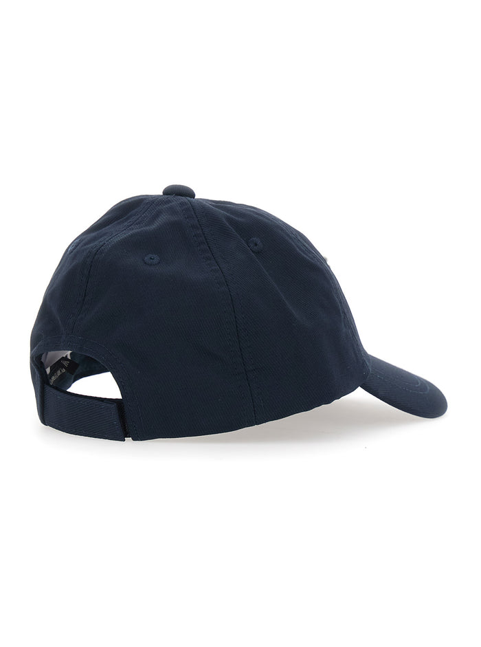 Blue Cotton Logo Baseball Cap with Curved Brim for Kids Blu Hats And Gloves