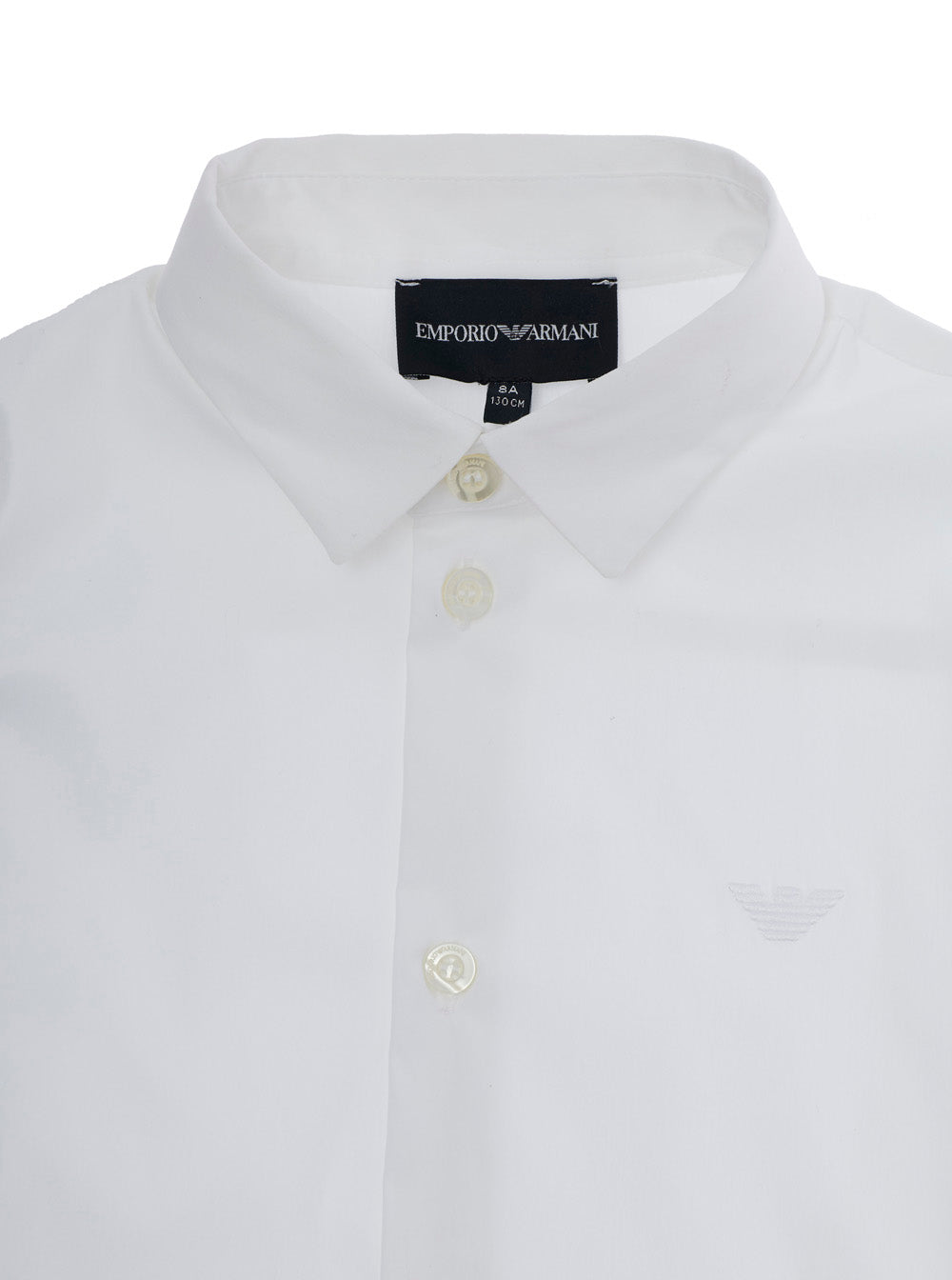 White Logo Shirt with Front Button Closure in Cotton Poplin for Kids Polyamide Elastane And Blouses