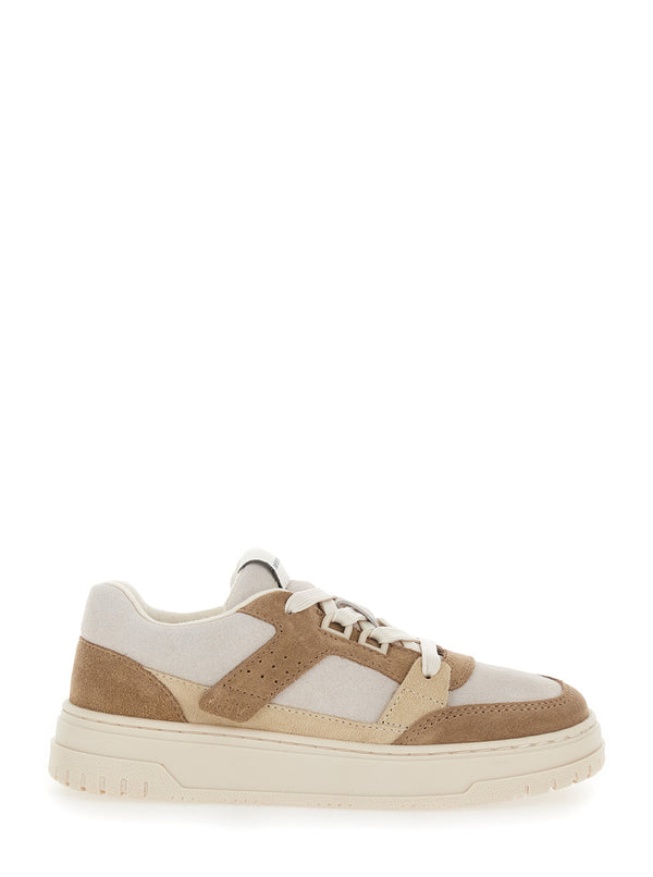Sneakers Suede Beige Cow Leather Trainers