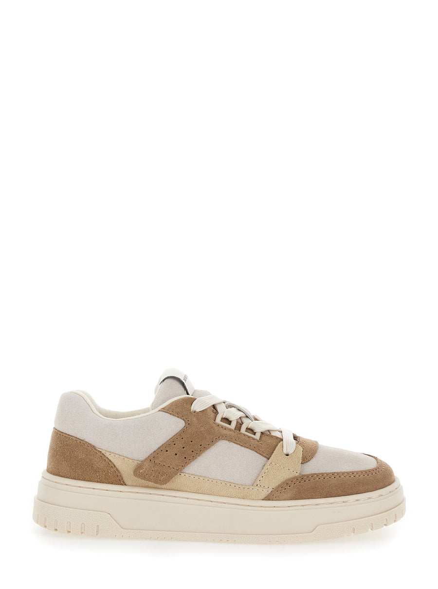 Sneakers Suede Beige Cow Leather Trainers