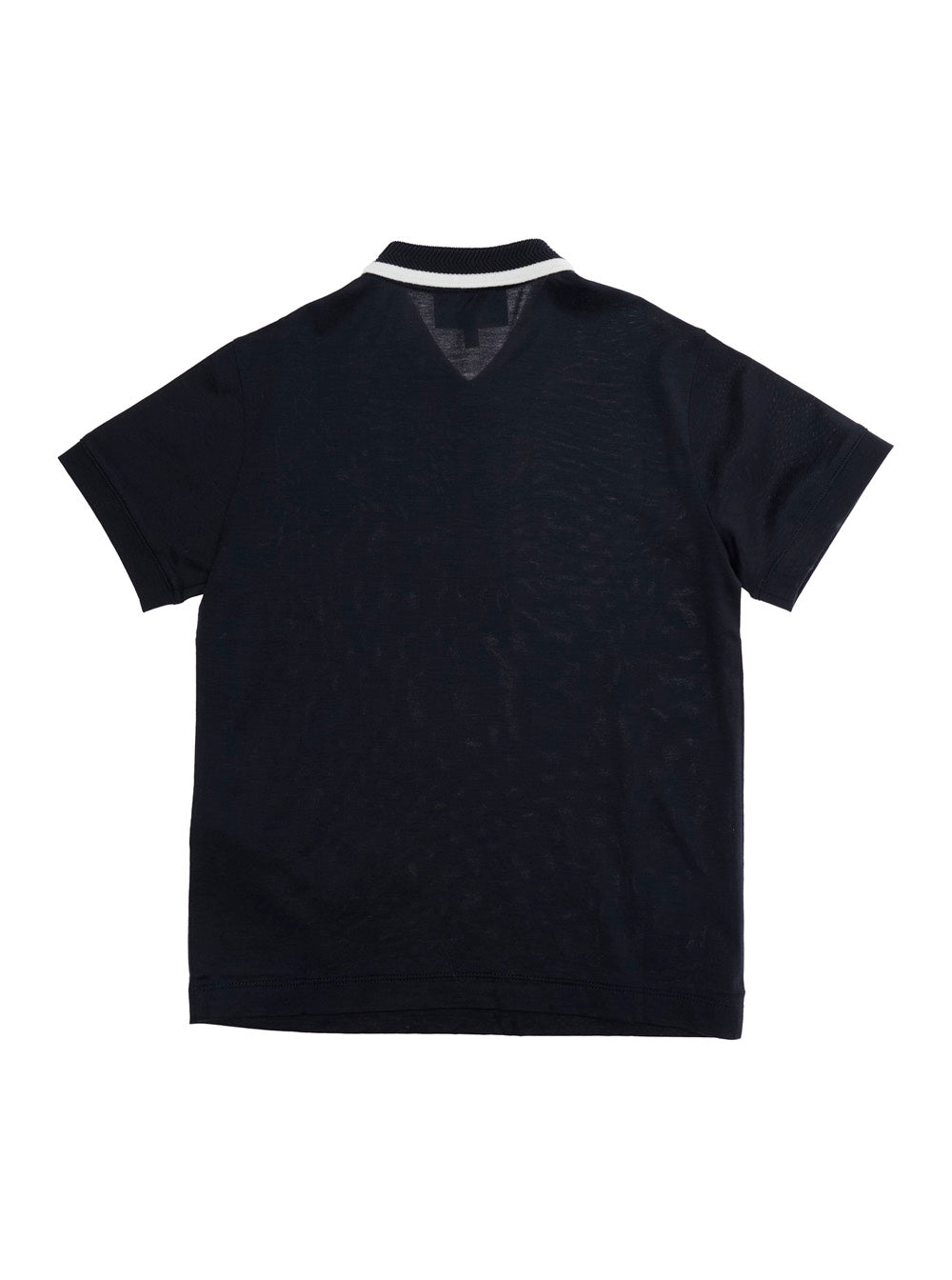Blue Polo with Contrast Classic Collar and Logo on Front in Cotton for Kids Blu Lyocell Tshirts Shirts