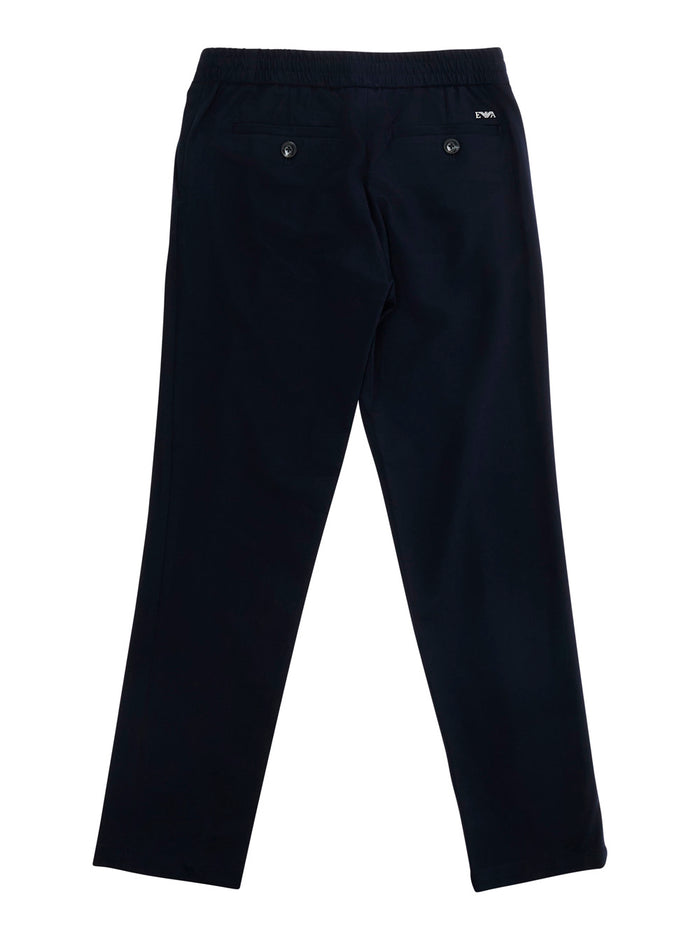 Blue Pants Eb001564af22865ub118 With Side Pockets In Viscose And Polyamide For Kids Blu Elastane Trousers