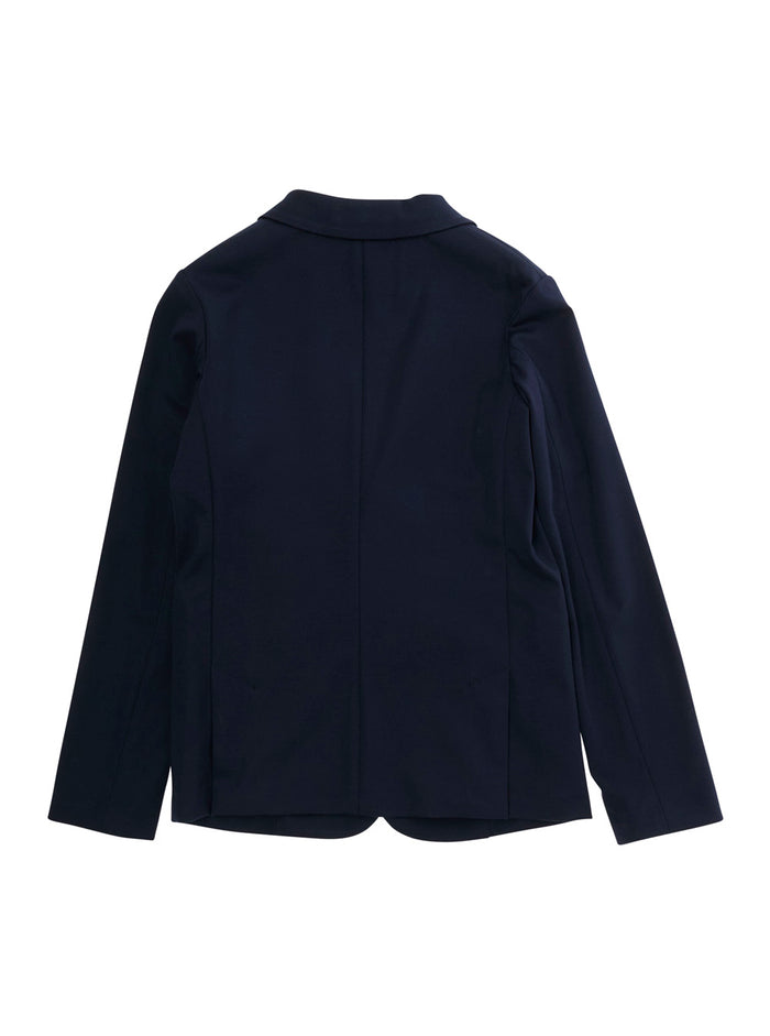 Jacket with Notched Revers and Front Pockets in Black Viscose Blend for Kids Blu Polyamide Elastane Blazers