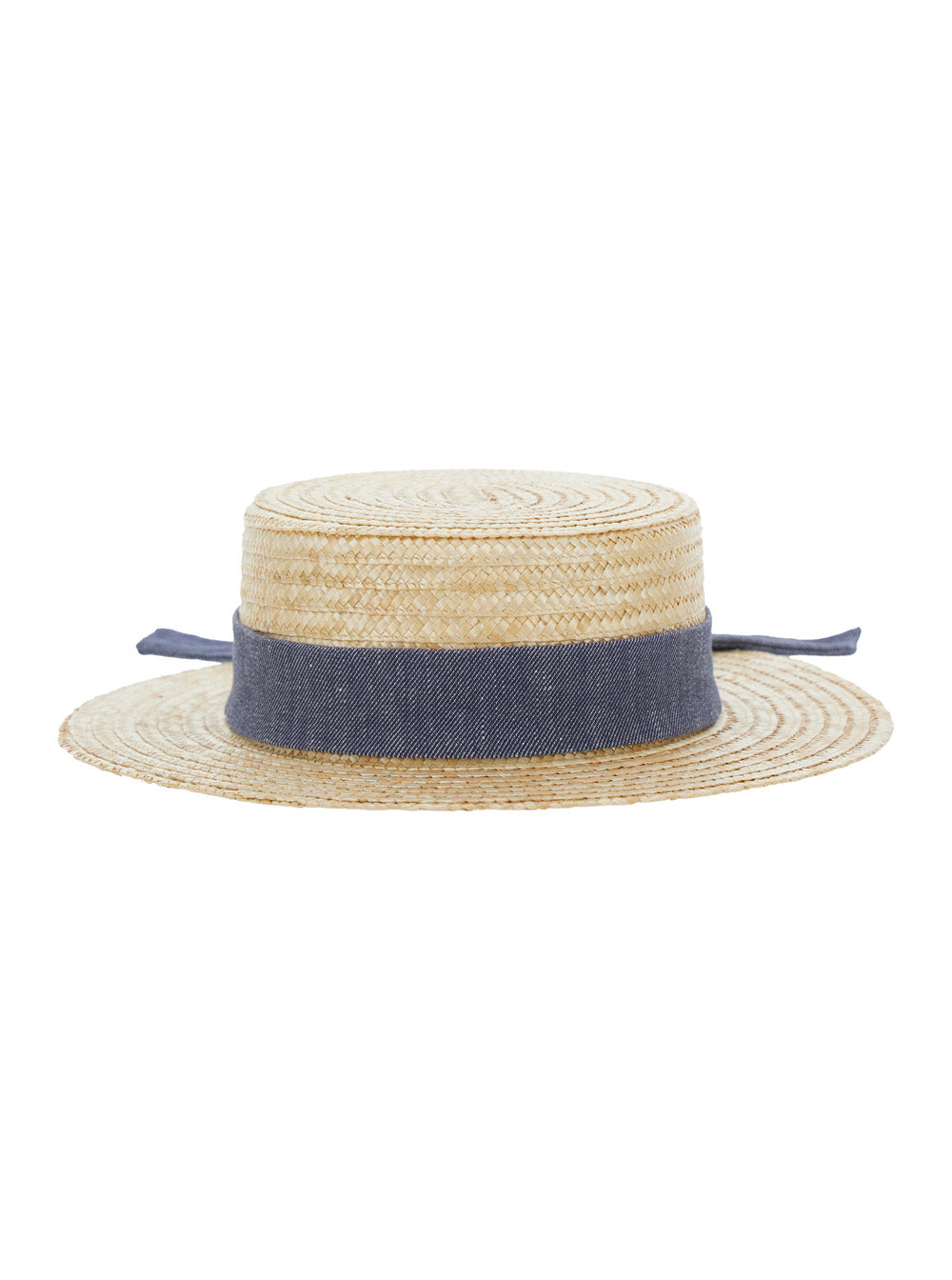 Hat with Knot at the Back and Logo Detail in Beige Straw for Girls Gloves